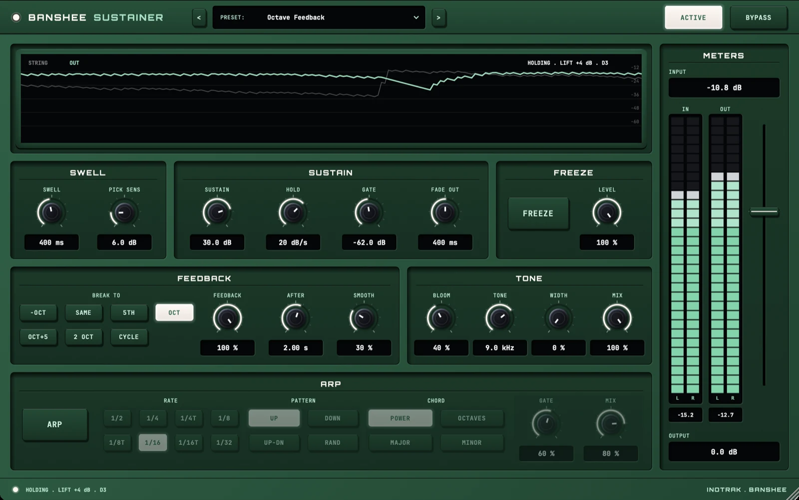 Banshee Sustainer - the interface