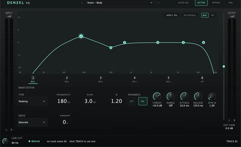 The Denzel EQ interface