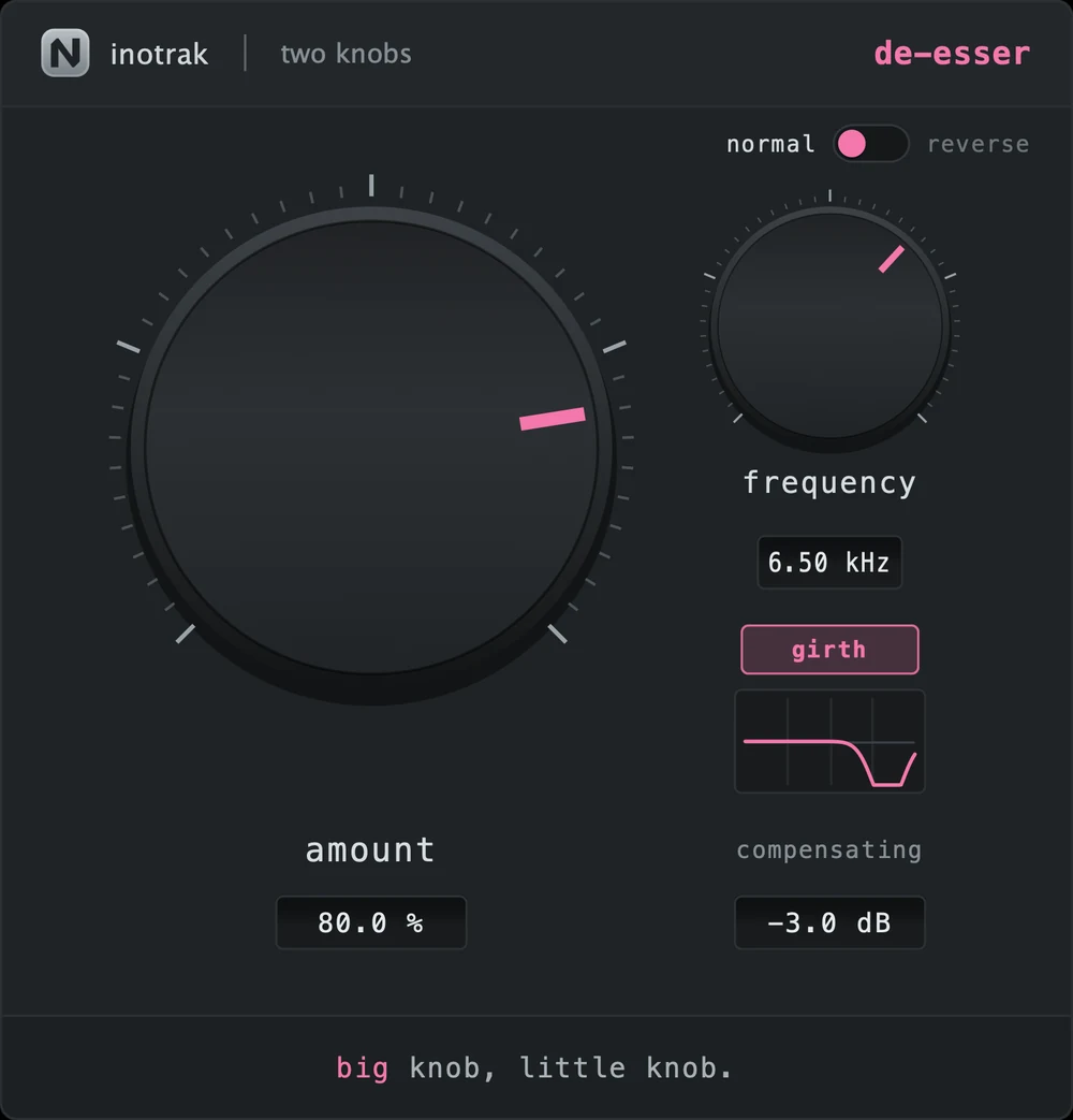 The TK De-Esser interface